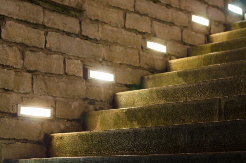 Step lights on staircase